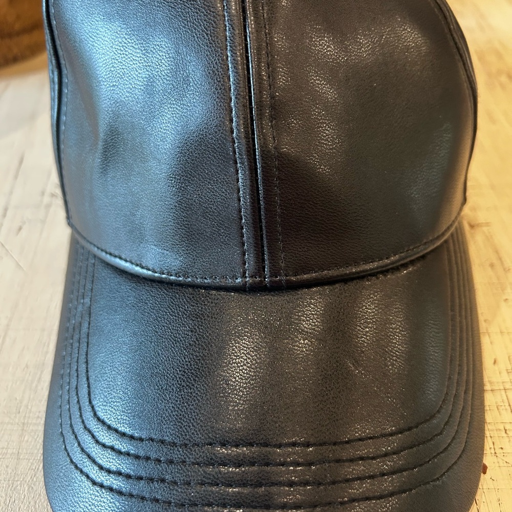 Steve Madden Dark Leather Hat